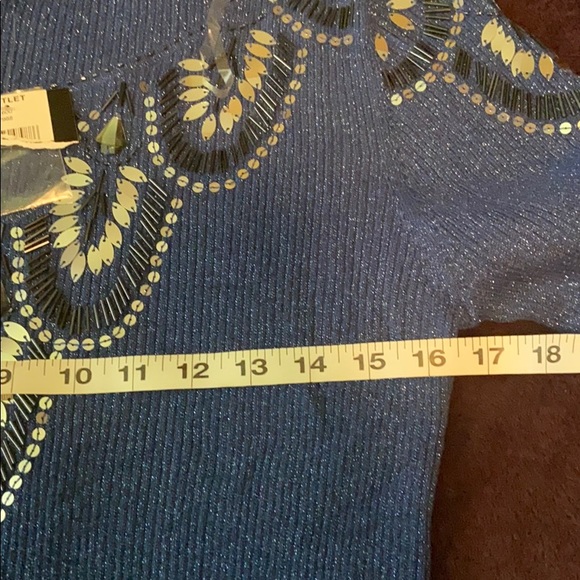 Objects D’art blue embellished sweater sz XLP - Picture 7 of 8